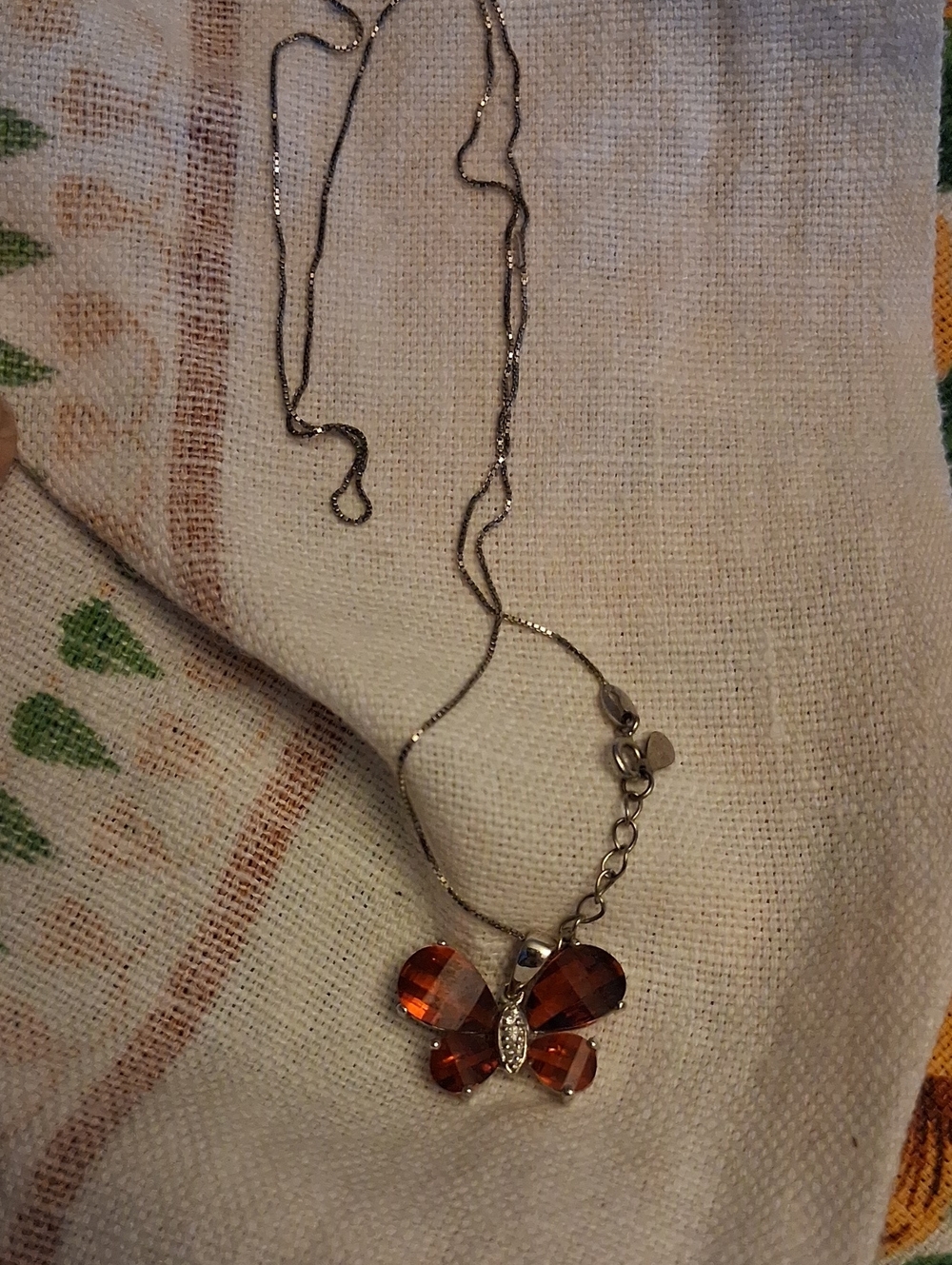 Silver 925 butterfly necklace with crystal